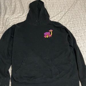 Black Thrasher Mushroom Design Hoodie